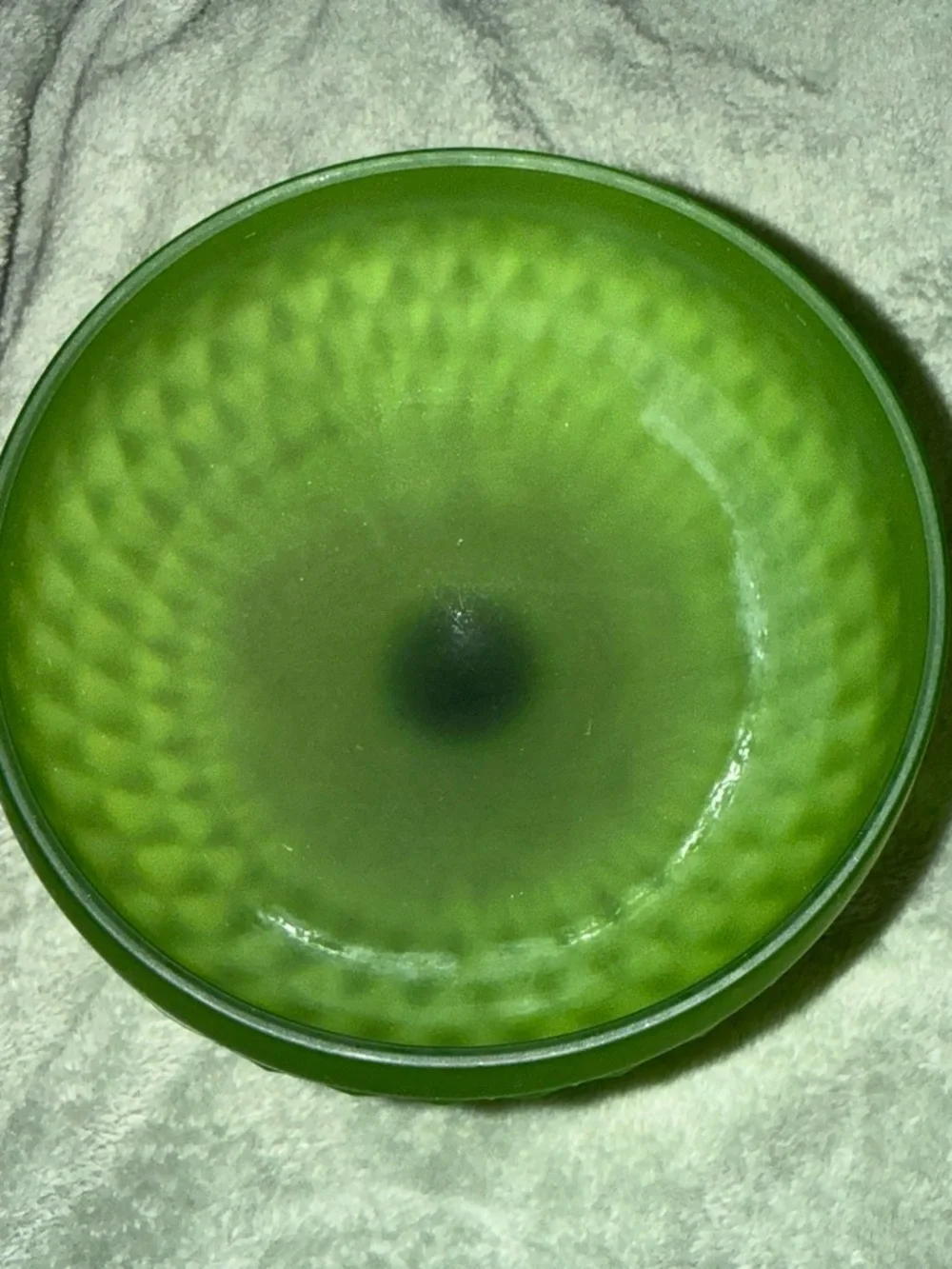 Green Frosted Glass Compote Bowl